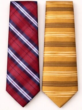 Men’s Silk Tie Bundle Tommy Hilfiger Plaid Jos A Bank Stripe Lot